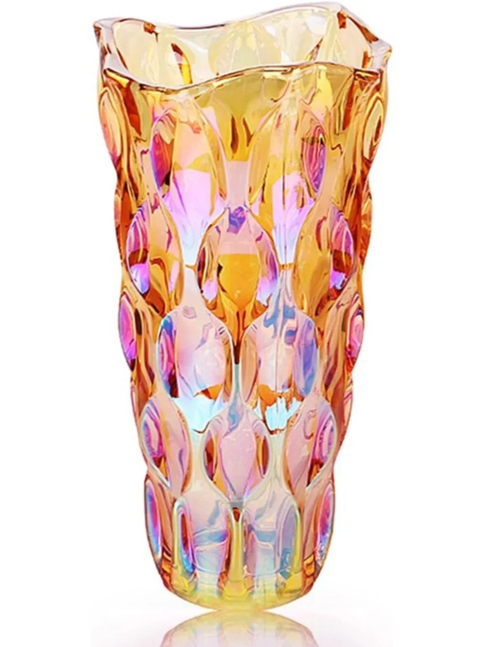 9.5 Inch Sparkle Heavy Glass Flower Vase Bohemian Style Centerpieces Home Deco